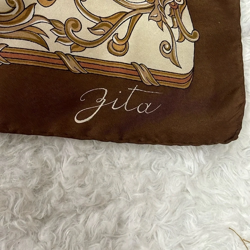 Michele Paris Brown and Cream Scarf